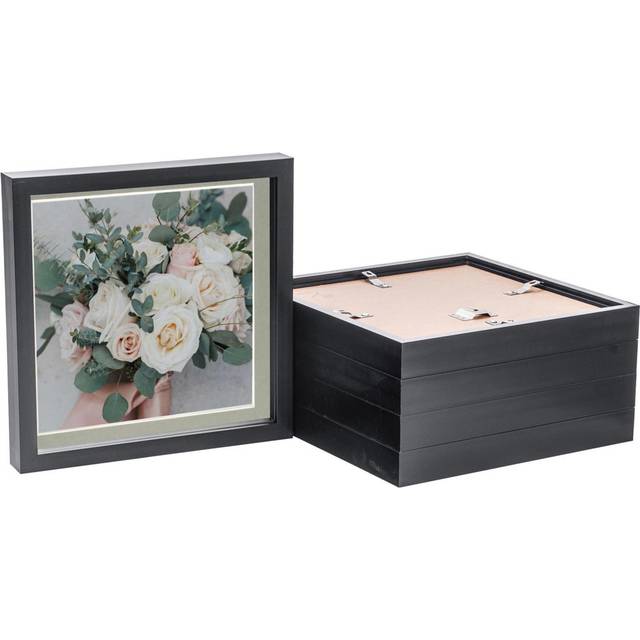 Nicola Spring - 3D Box Photo Frames - 10 x 10&#34; with 8 x 8&#34; Mount - Grey