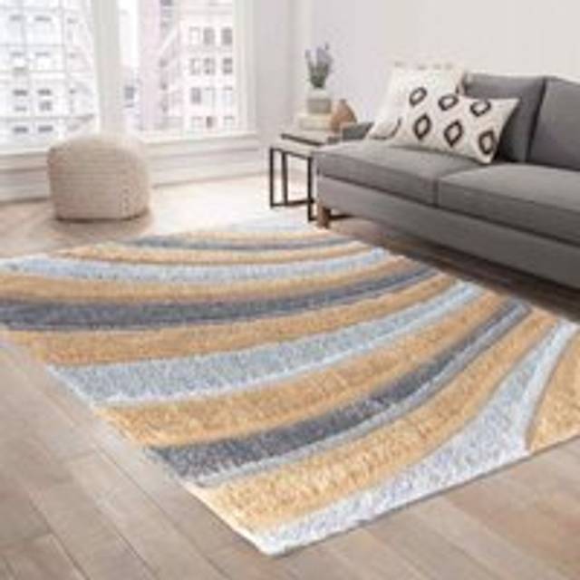 Serdim Rugs California Waves Shaggy Rugs 60 X 220cm Ochre, Orange