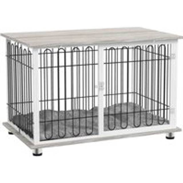 Dog Crate Furniture, Indoor Dog Kennel Side End Table Washable Cushion Large - Pawhut