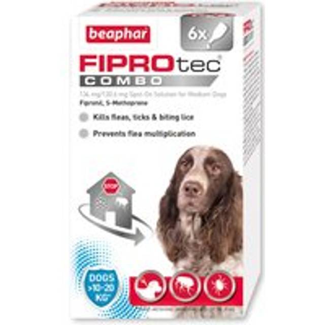 beaphar FIPROtec® COMBO Flea & Tick Spot-On for Dogs - M (10-20kg) - 6 pipettes