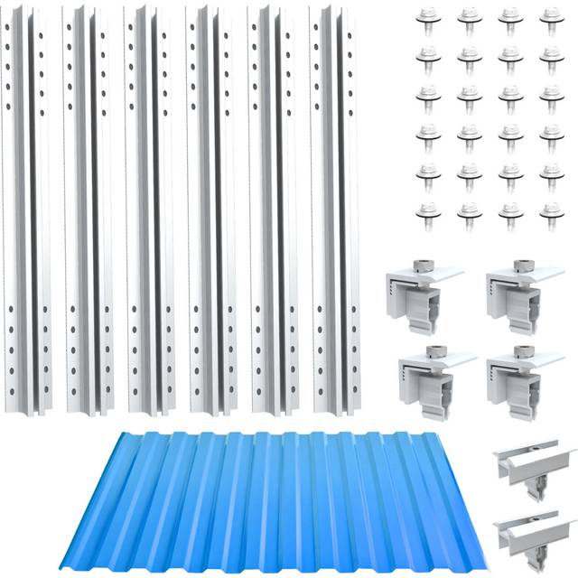 Nuasol photovoltaic trapezoidal sheet metal roof mounting set for 2 modules