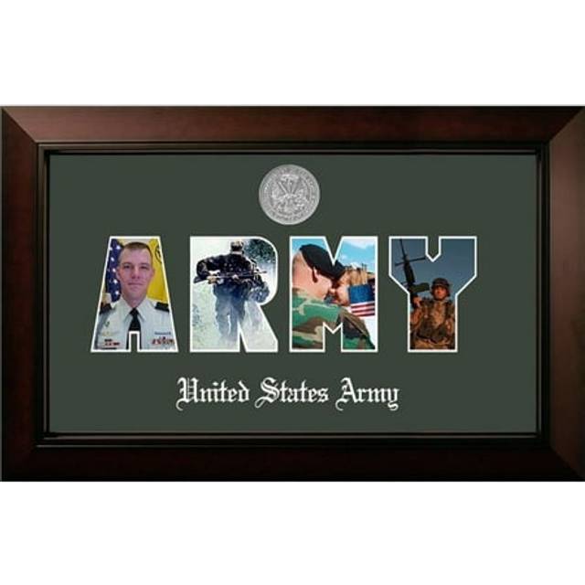 Campus Images ARSSLG002S Patriot Frames Army Collage Photo Legacy Black Cherry Frame with Silver Medallion