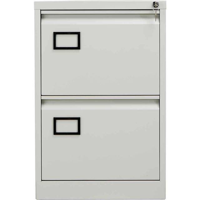 Bisley Contract 2 Drawer Steel Filing Cabinet - Goose Grey