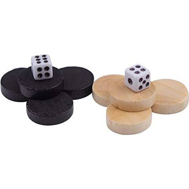 Chess Pieces Set, 32pcs Draughts & Checkers & Backgammon Wood Chess Piece Set Chess Game Set for Kids Board Game Learning Camping