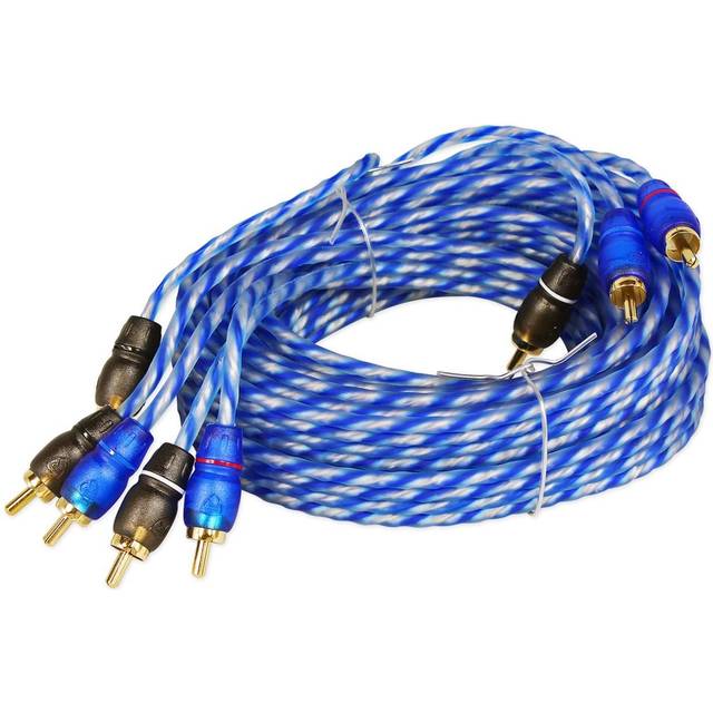 Rockville RTR124 12 Foot 4 Channel Twisted Pair RCA Cable Split Pin  100% Copper