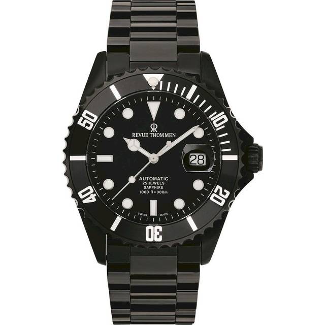 Revue Thommen, Accessoarer, Herr, ONE Size, Herr automatisk dykarklocka XL dykare analog automatiskt rostfritt stål 17571.2177 - black (ONE SIZE)