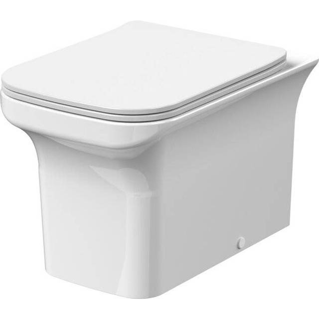 Nuie Ava Square Back To Wall Pan & Soft Close Seat - White, White