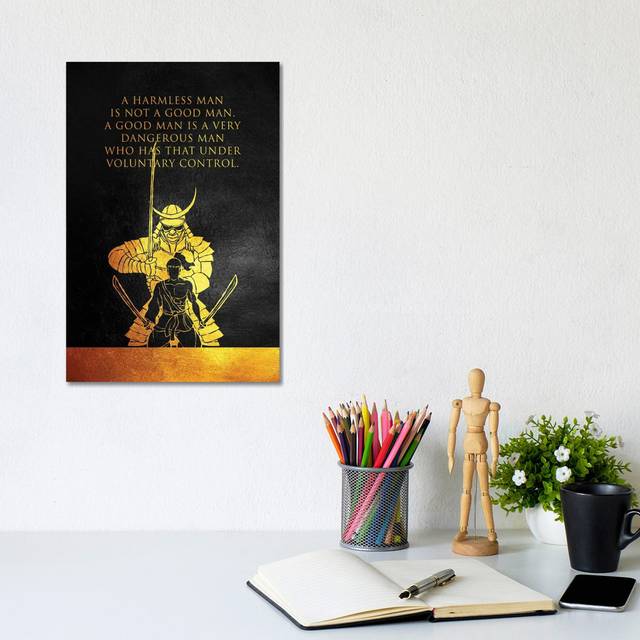 A Good Man - Samurai Motivation by Adrian Baldovino - Wrapped Canvas Typography (20.32 cm H x 30.48 cm W)