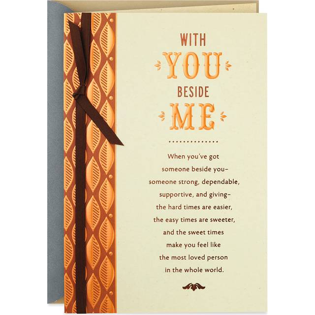 Hallmark Romantic Birthday Card (Gold and Green Leaf)