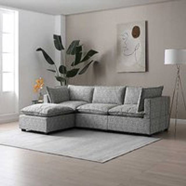 Modular Corner 3 Seat Sofa Suite - Grey