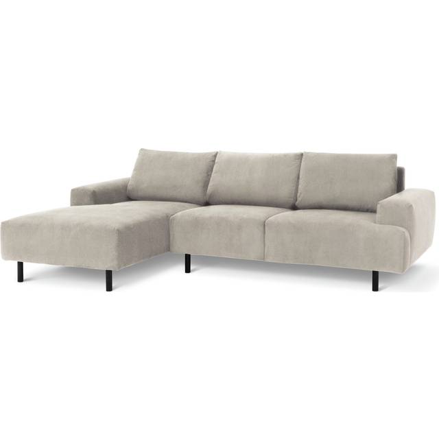 Habitat Julien Velvet Left Hand Corner Chaise Sofa-Parchment