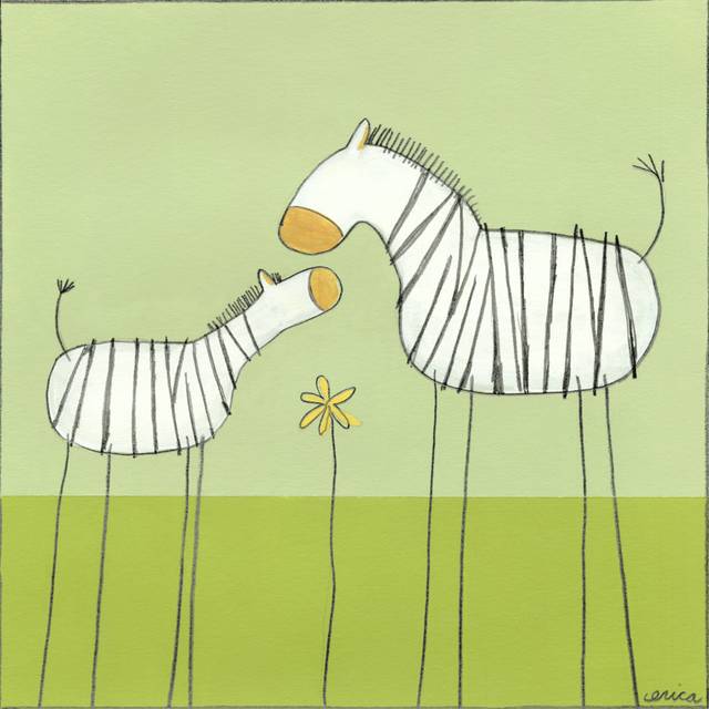 Stick-Leg Zebra II (30cm H x 30cm W x 3.8cm D)
