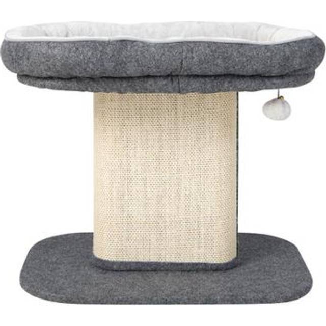 2-Tier Cat Tree with Sleeping Perch Sisal Scratching Plate and Ball-Grey