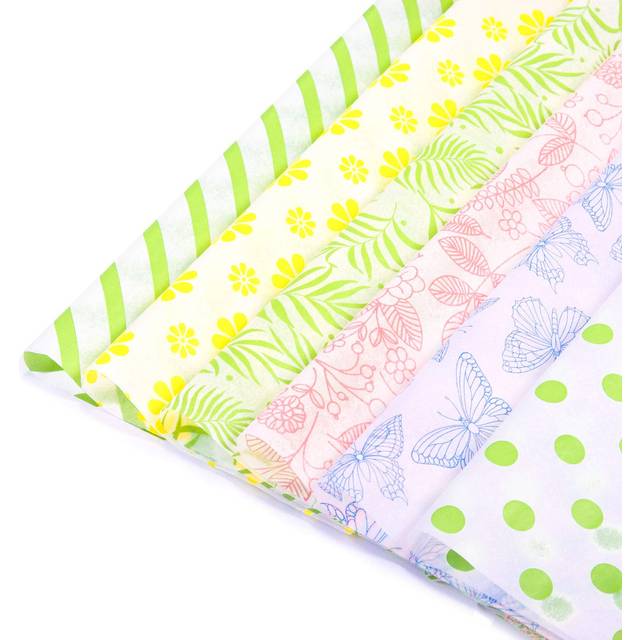 Whaline 120Pcs Spring Tissue Paper Colorful Floral Butterfly Patterned Gift Wrapping Paper Sheets Easter Art Paper Crafts for DIY Art Craft Birthday W