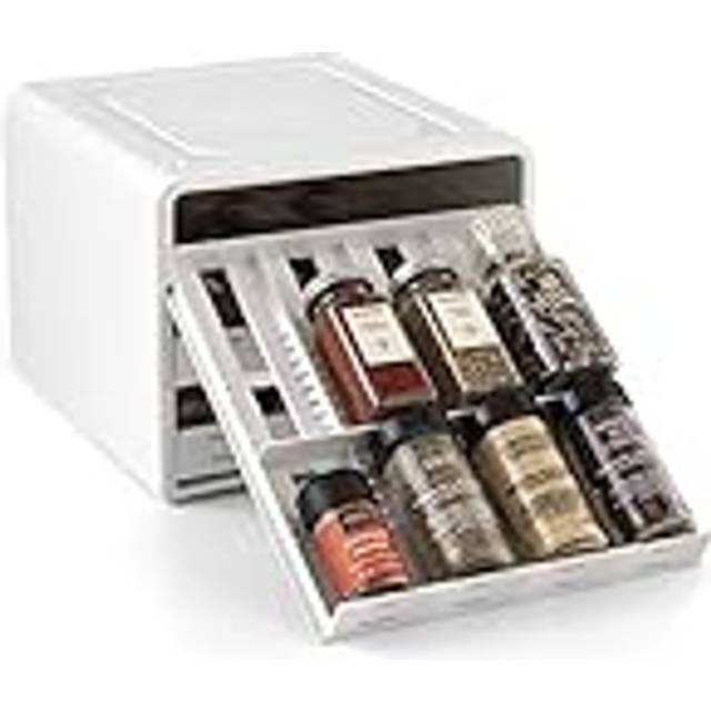 SpiceStack Adjustable Spice Rack Organiser, 24-Bottle Seasoning and Spices Storage with Pull-Out Drawers for Kitchen Cupboard and Pantry Organisation