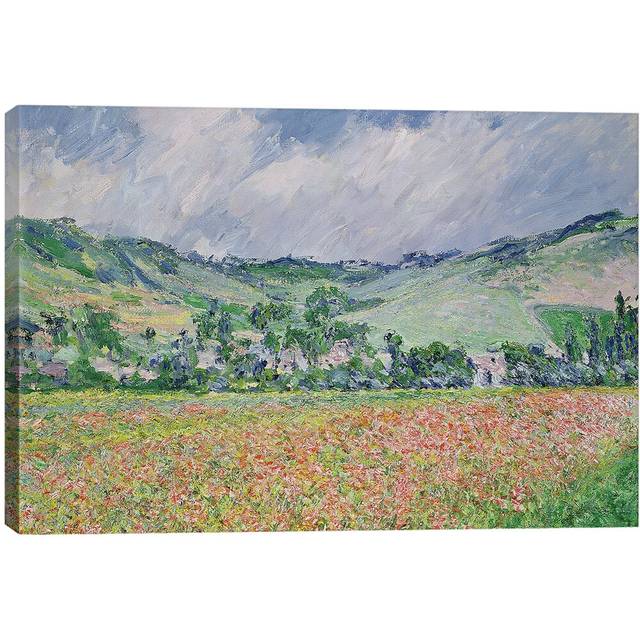 'The Poppy Field Near Giverny, 1885' by Claude Monet Painting on Wrapped Canvas (101.6 cm H x 66.04 cm W x 1.91 cm D)