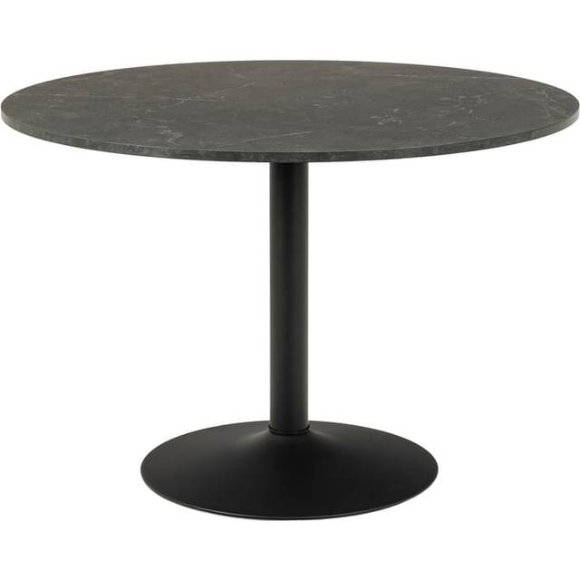 Ibiza  - Rundt Spisebord  Mat sort marmor melamin - Ø 110 Højde 74 cm.