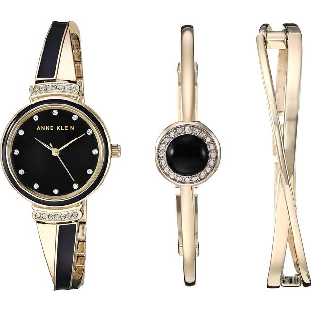 Anne Klein Women&#39;s Premium Crystal Accented Watch and Bangle Set