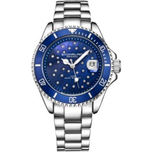 Womens StarSea Ladies' Quartz Fashion Diver Watch with Stainless Steel Link Bracelet - Blue - One Size