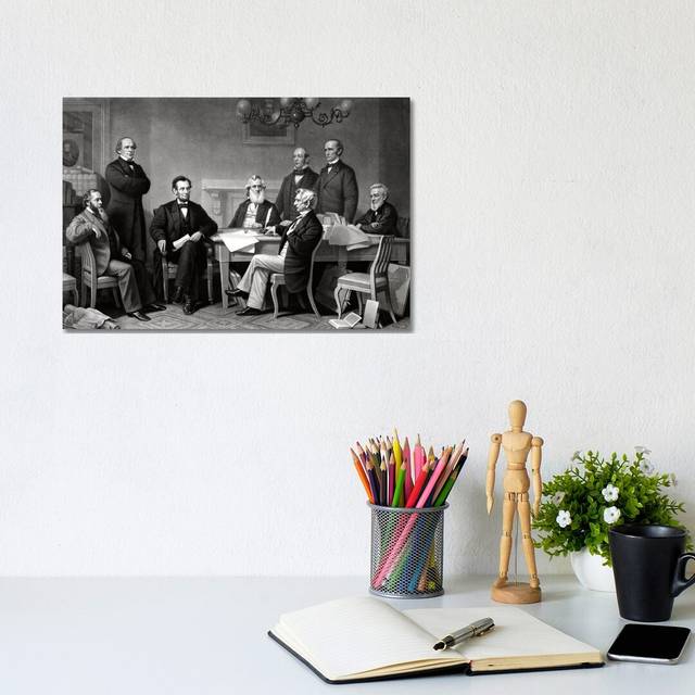 Restored Picture of President Lincoln Reading the Emancipation Proclamation to His Cabinet by Stocktrek Images - Wrapped Canvas Art Prints (20.32cm H x 30.48cm W)