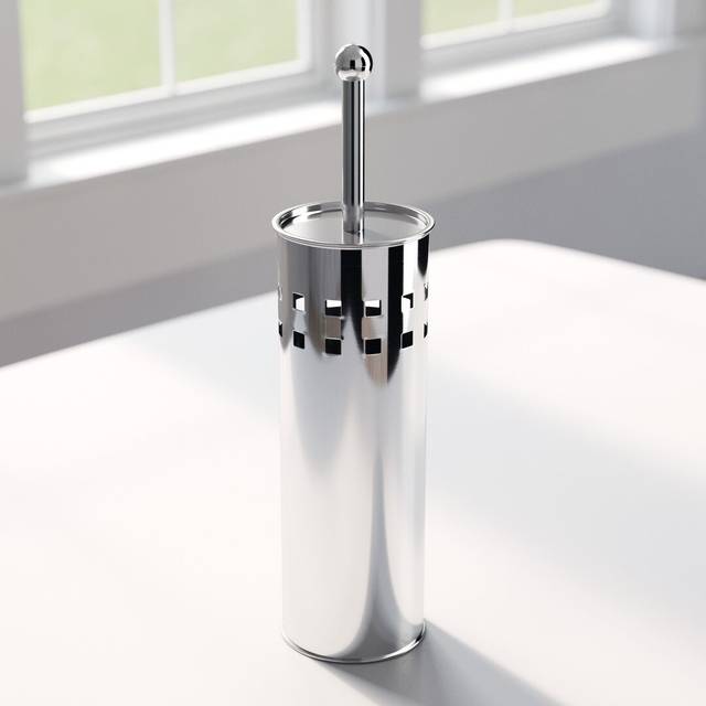 Free-Standing Toilet Brush & Holder - Stainless Steel (39cm H X 10cm W X 10cm D)
