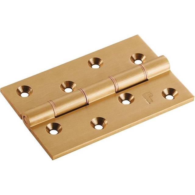 10.2cm H x 6.7cm W Butt Bearing Pair Door Hinges - Satin Brass (10.2cm H X 6.7cm W X 0.4cm D)