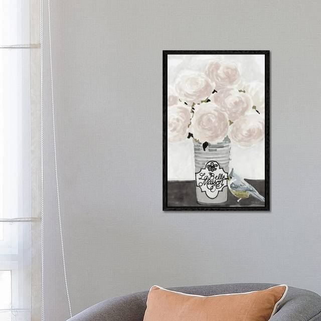 Parisian Pot I by Stellar Design Studio - Painting on Canvas - Black Floater Frame (66.04 cm H x 45.72 cm W)