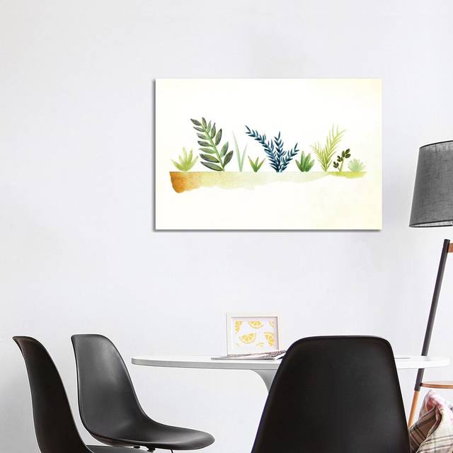 Tiny Garden Watercolour - Wrapped Canvas Painting (66.04cm H x 101.6cm W x 1.91cm D)