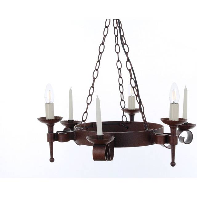 Grandfield 3-Light Wagon Wheel Chandelier - Aged Brown (61.5cm H X 61cm W X 61cm D)