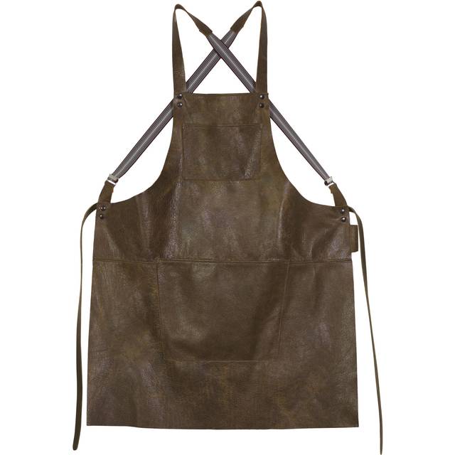 DutchDeluxes Læderforklæde Suspender Serie Apron Vintage Brown - L: 78 B 64,5 Förkläden Från Magasin - Brun (L: 78 B 64,5)