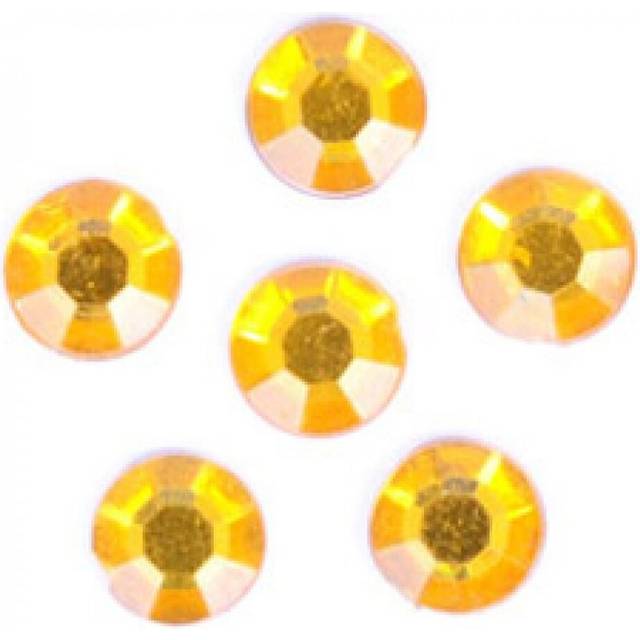 Trimits Round Stick On Diamantes Gold