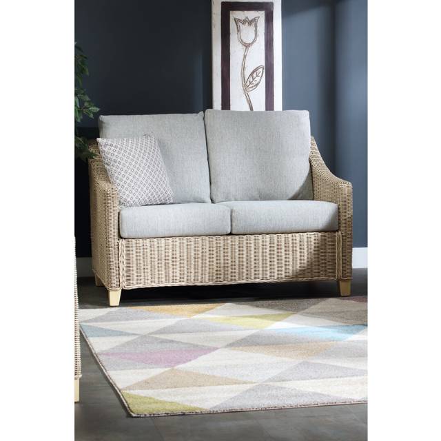 Fernleaf June 2 Seater Conservatory Sofa Grey/Blue Tone 89cm H X 129cm W X 88cm D
