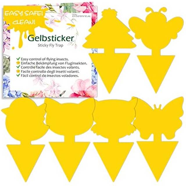 60 PCS Fruit Fly Traps, Double-sided Fungus Gnat Sticky Catcher For Multiple Insects, Plant Fly Control Indoor (60 PCS)