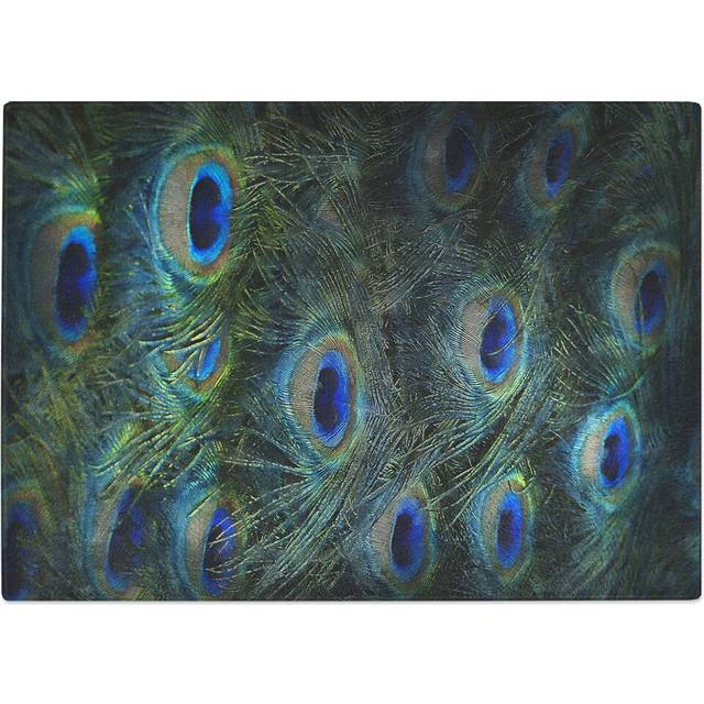 Tempered Glass the Feathers of a Peacock Chopping Board (28.5 cm x 39 cm)