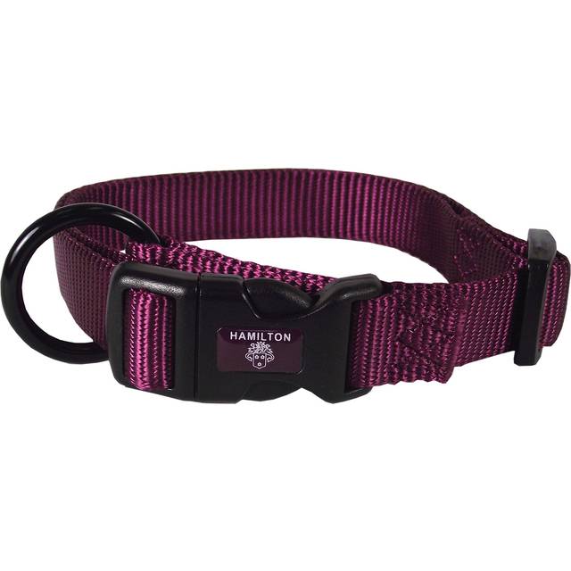 "Hamilton Adjustable Nylon Dog Collar  Wine  3/4"""""""" x 16-22"""""""""