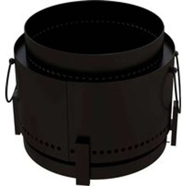Outsunny Smokeless Fire Pit, 37cm Portable Wood Burning Firepit With Poker For Garden Camping Bonfire Party, Metal, Black
