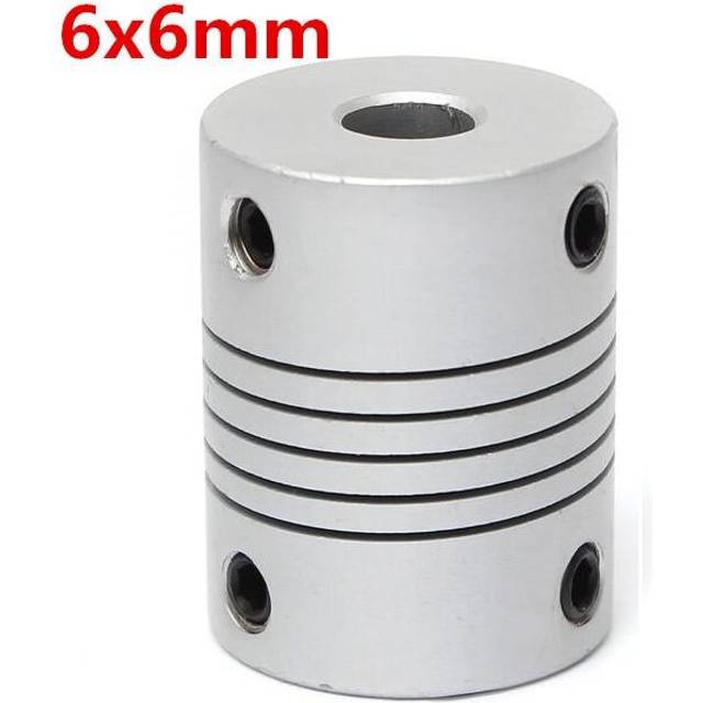 6mm x 6mm Aluminum Flexible Shaft Coupling OD19mm x L25mm CNC Stepper Motor Coupler Connector