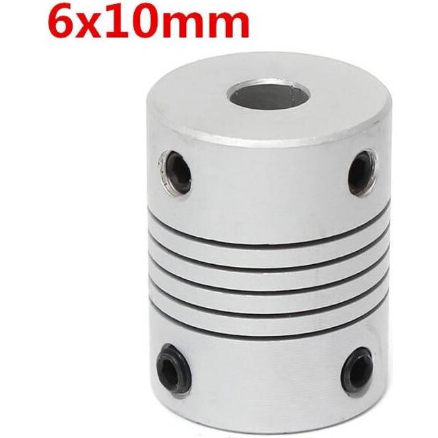 6mm x 10mm Aluminum Flexible Shaft Coupling OD19mm x L25mm CNC Stepper Motor Coupler Connector
