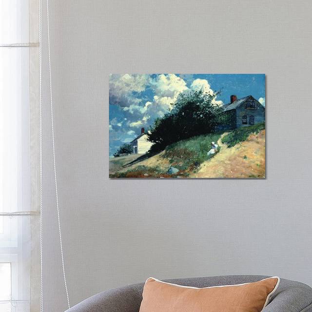 Houses on a Hill, 1879 by Winslow Homer - Wrapped Canvas Art Prints (66.04 cm H x 45.72 cm W x 3.175 cm D)
