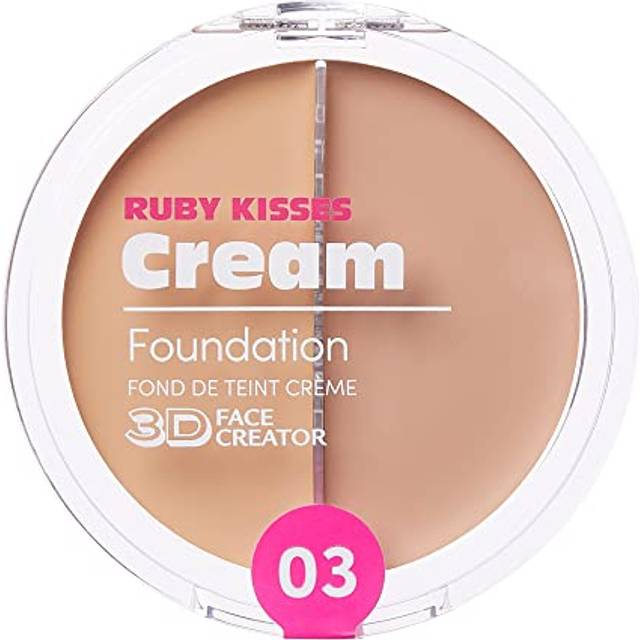 Ruby Kisses 3D Face Creator Cream Foundation & Concealer  12 Hours Long Lasting  Medium to Full Coverage  Non-Greasy  Ideal for Makeup & Con