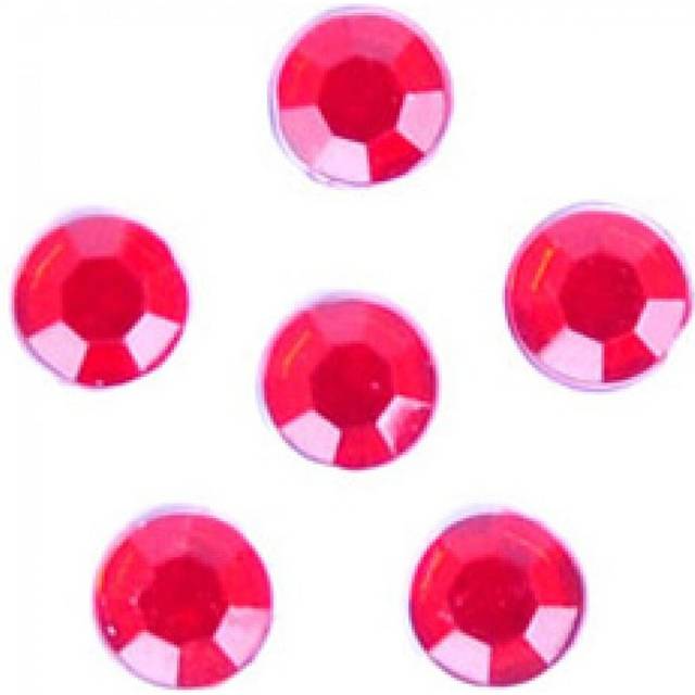 Trimits Round Stick On Diamantes Red