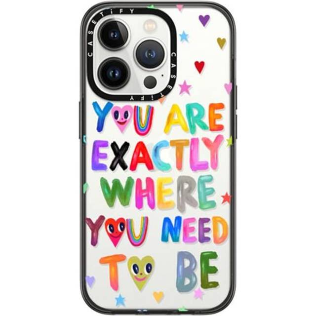 CASETiFY Compact iPhone 14 Pro Case [2X Military Grade Drop Tested / 4ft Drop Protection] - You are Exactly - Clear Black