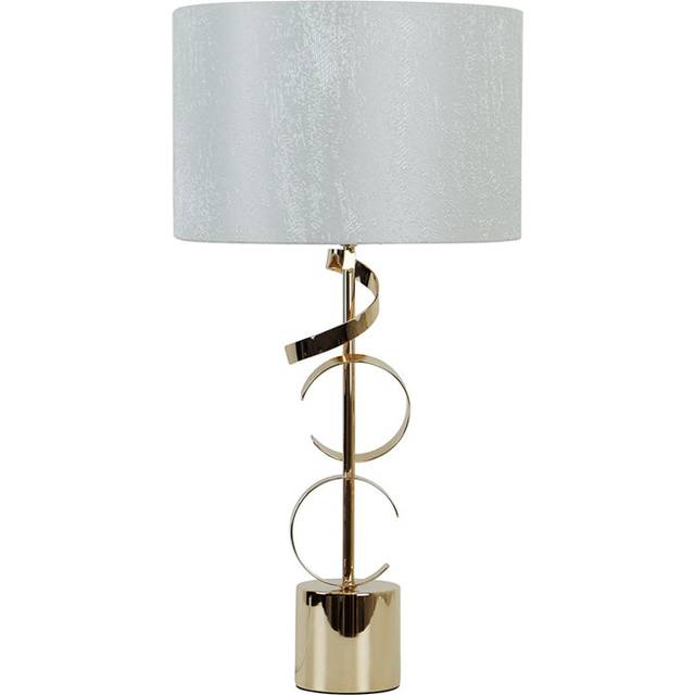 Table Lamp with Metal Base For Bedroom Furniture, Bedside Buffet Lamp with Linen Shade - White Finish (51cm H X 26cm W X 26cm D)