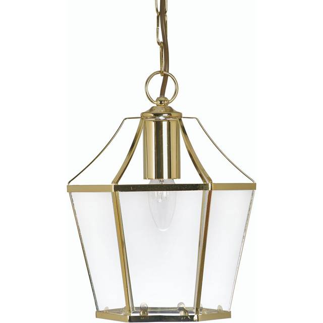 Bulwell 1 Light Lantern Pendant - Polished Brass (28cm H X 22cm W)