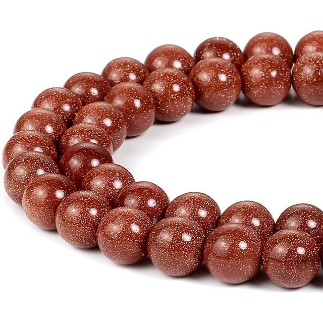 HAAMIIQII 90pcs 4mm Natural Gold Sandstone Beads Round Loose Gemstone