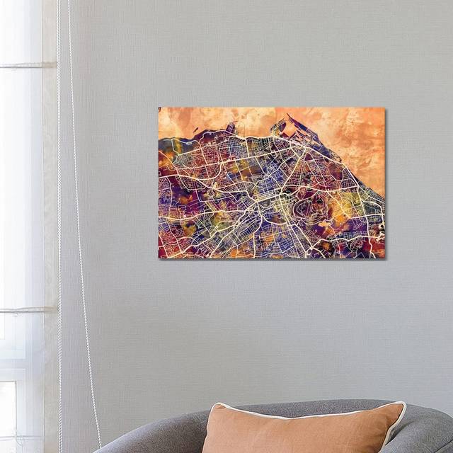 Leeuwarden Netherlands City Map I by Michael Tompsett - Wrapped Canvas Art Prints (45.72cm H x 66.04cm W x 3.81cm D)