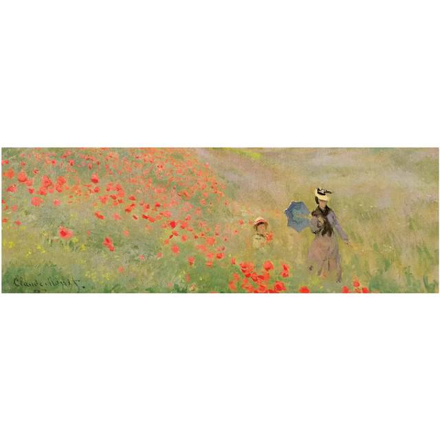 Wild Poppies, Near Argenteuil, 1873 by Claude Monet - Wrapped Canvas Panoramic Art Prints (30.48 cm H x 91.44 cm W x 1.91 cm D)