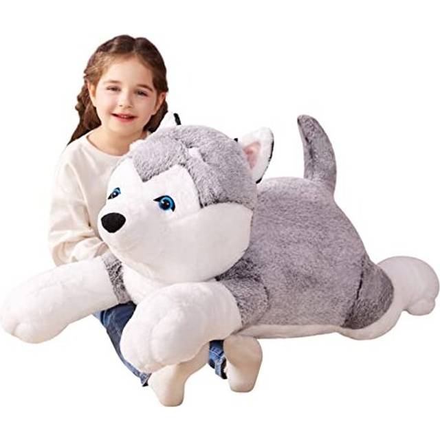 Large Husky Stuffed Animal Plush Toys,78cm Dog Soft Toy Puppy Giant Cute Huge Big Size Jumbo Kawaii Fluffy Plushy Fat Plushie,Gifts for Kids