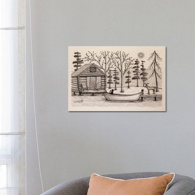 Log Cabin by Karla Gerard - Wrapped Canvas Art Prints (45.72cm H x 66.04cm W)