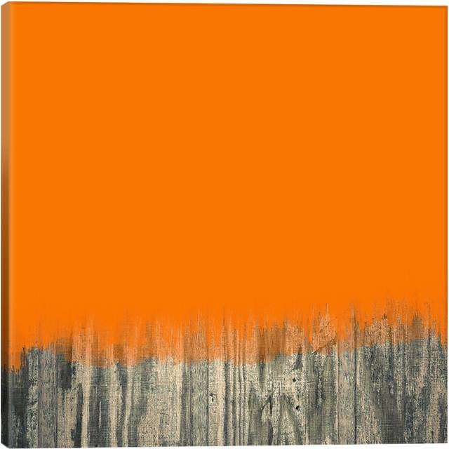 &#39;Modern Art- Over the Wood Fence&#39; Graphic Art on Wrapped Canvas (45.72cm H x 45.72cm W x 3.81cm D)